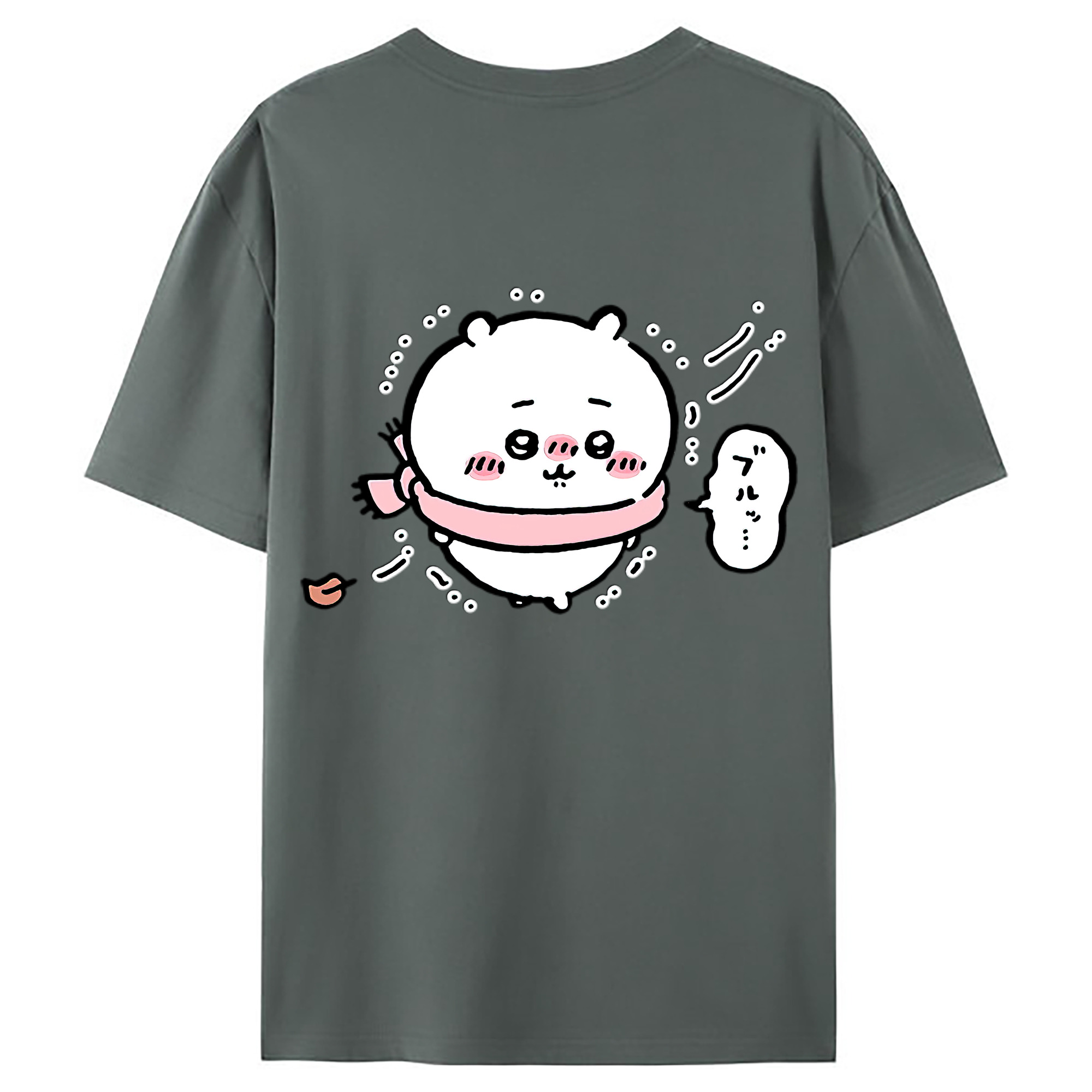 （画像用） ちいかわ ちいかわ Chii-kawa chiikawa 綿100％ メンズ半袖Tシャツ（バックプリント） 通気性